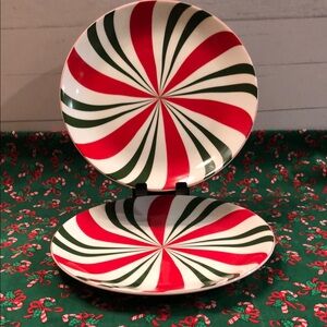Red and Green Swirl Plates